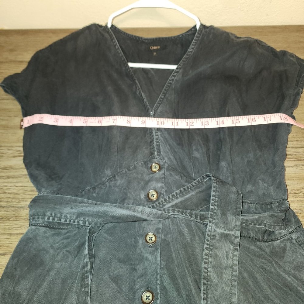 Quince Vintage Wash Tencel Button Front Dress NWOT Black Med - Picture 3 of 7